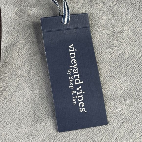 Vineyard Vines Belt Mens 52 Big leather Vineyard Whale Pink Silk Palm Beach $85 - Picture 12 of 12
